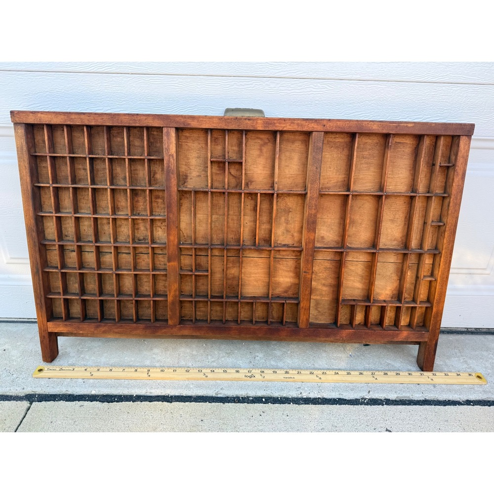 Vintage Hamilton Mfg Co Wooden Printers Type Tray Shadow Box Display Ludlow